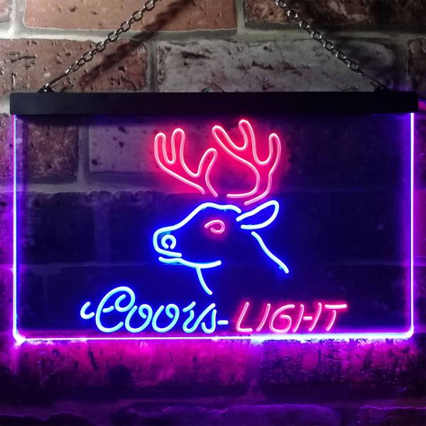 Coors Light Deer Dual LED Neon Light Sign